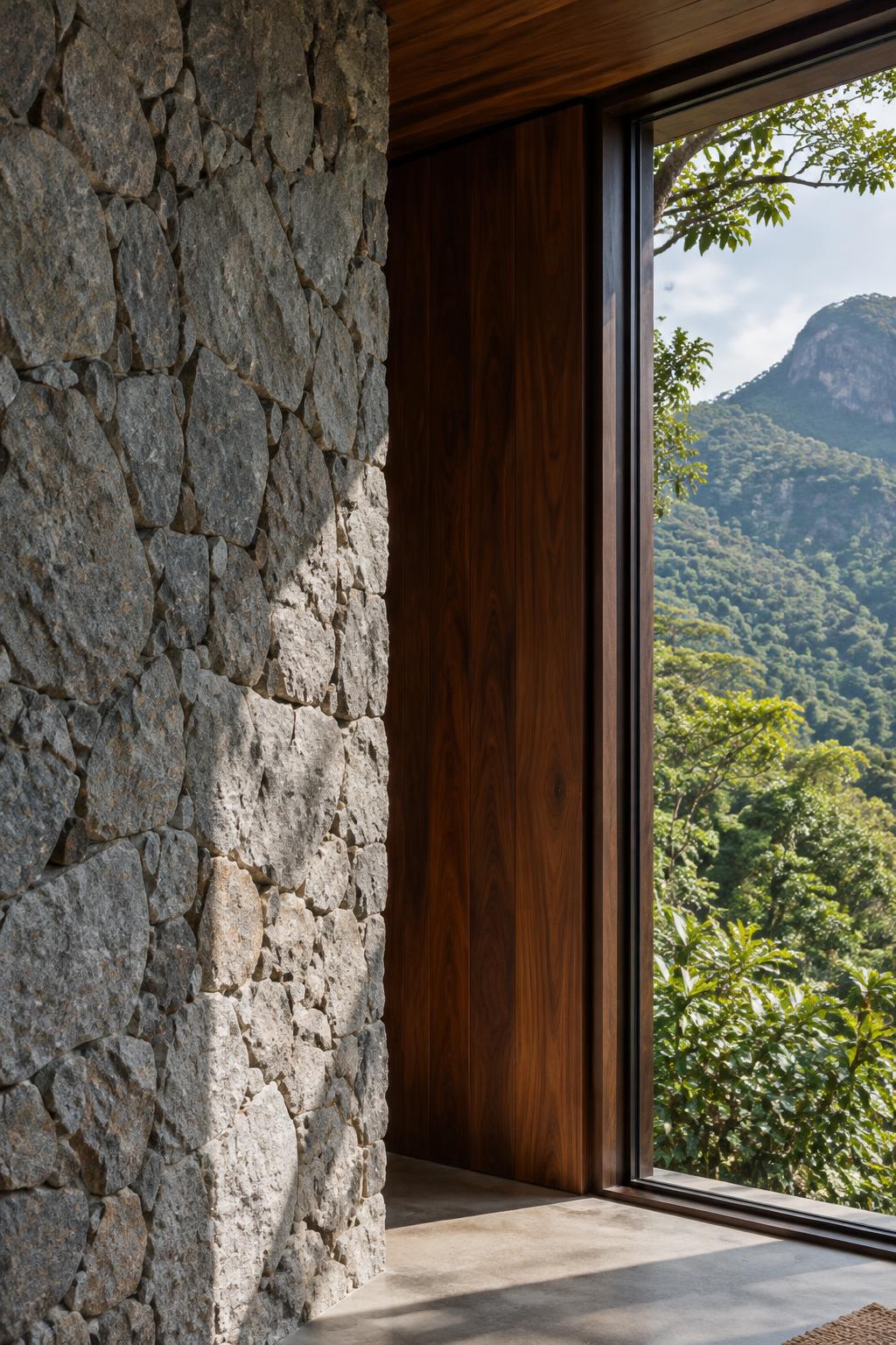 Refúgio Mineral — detalhe de materiais