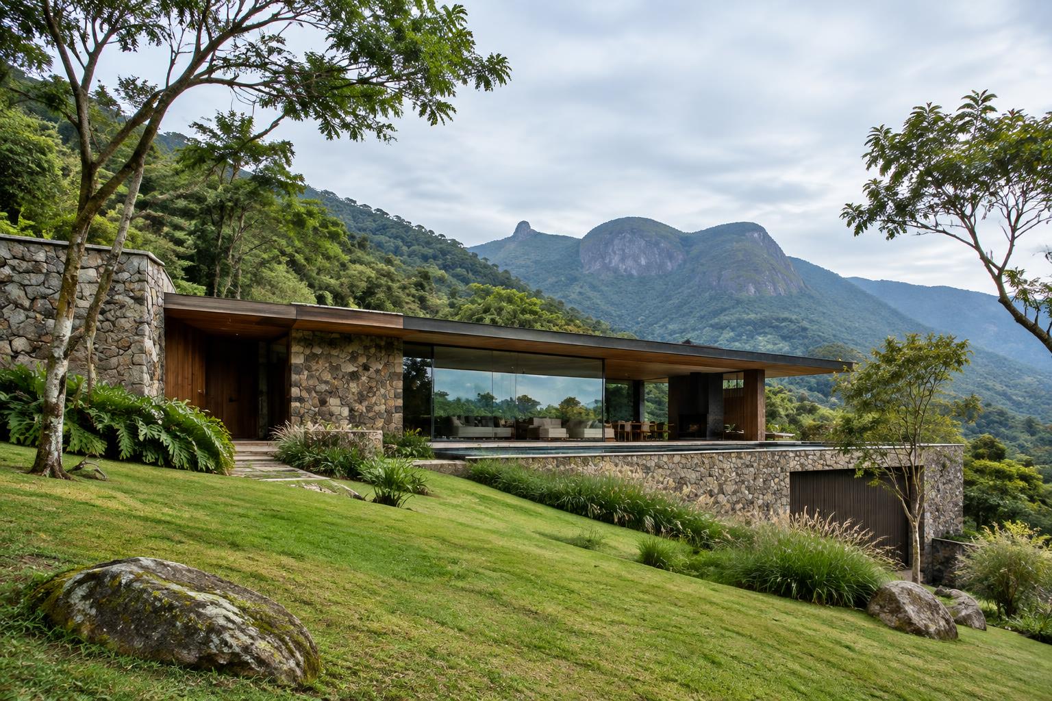 Refúgio Mineral — estudo conceitual de arquitetura residencial
